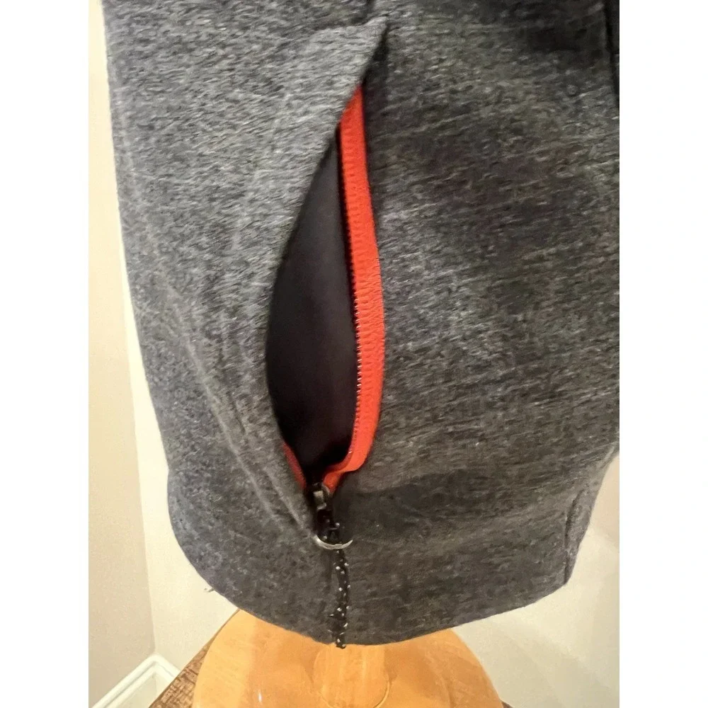 Avalanche Full Zip‎ Cotton Jacket Sweater Mens Size Small Gray Red Zip Pockets